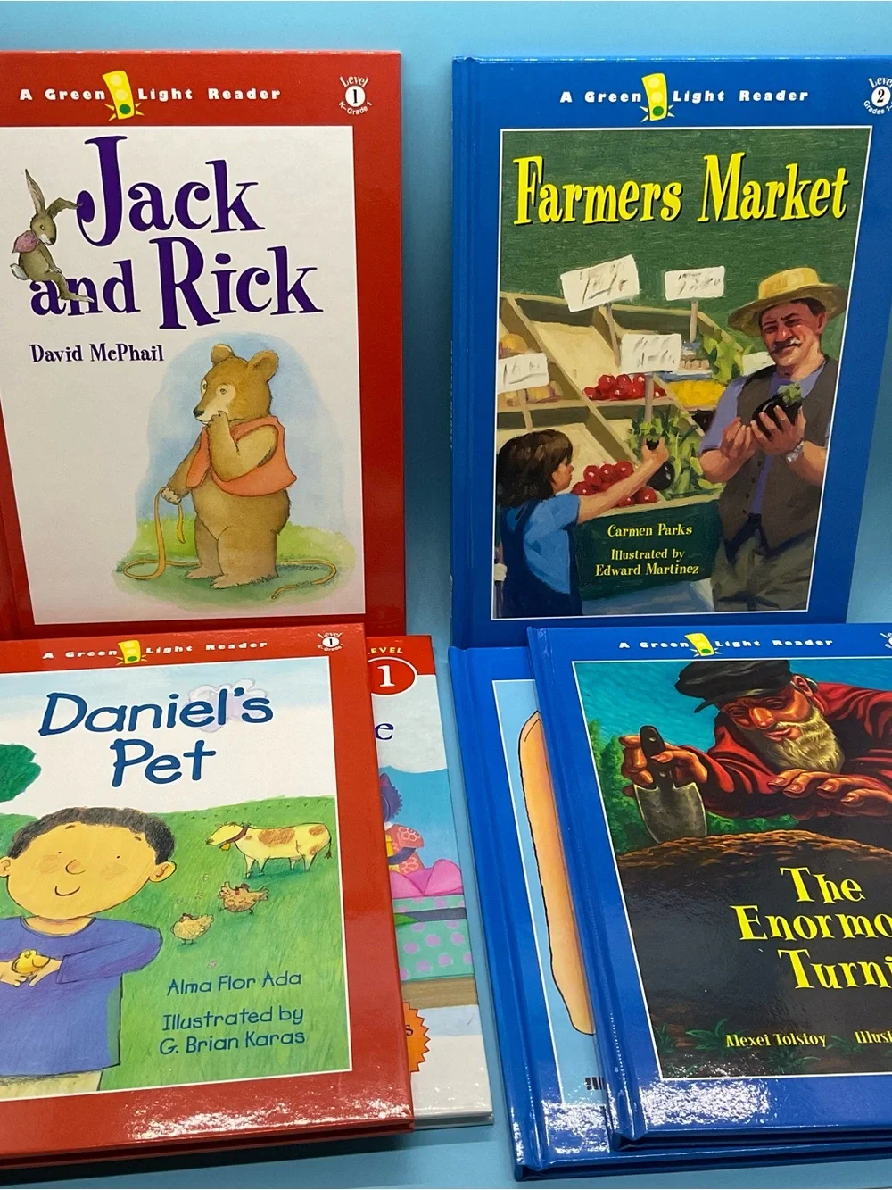 6 Green Light Readers Book Bundle Level 1 & 2 NEW Hardcover